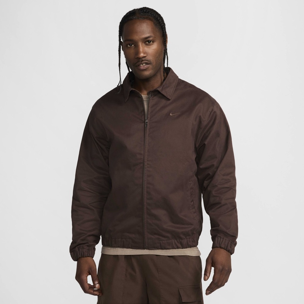 Nike Life Men's Woven Harrington Jacket in Baroque Brown